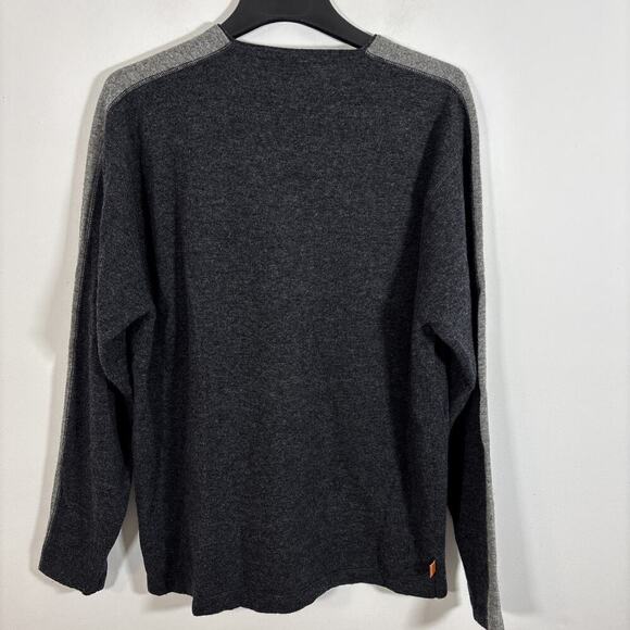 Quicksilver Men Sweater XL 100% Lambswool Two Tone Grey Warm Winter Fall - Picture 6 of 8